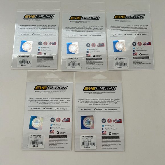 Lot of 5 EyeBlack Stanford University Under Eye Game Fan Sticker College Black - Picture 7 of 10